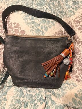 Consuela Evie wedge Leather Shoulder Bag with Jody Charm